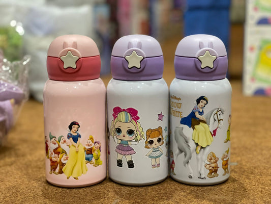 Cute Kids Water Bottles – Cartoon Character Stainless Steel Bottle (Snow White, LOL Doll)