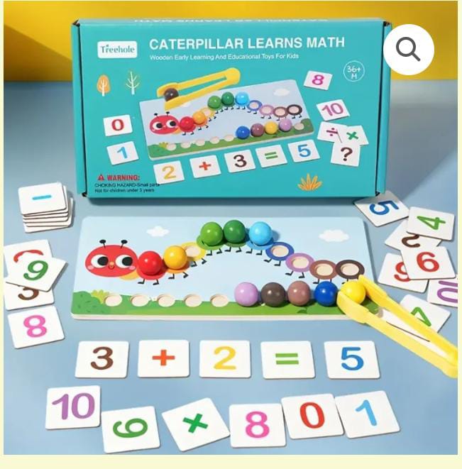 Caterpillar Learns Math – Wooden Montessori Early Learning Toy for Kids